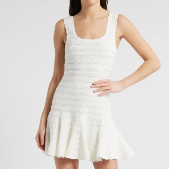 LoveShackFancy | Maryanne Knit Mini Dress IVORY | M | L|NWT - Picture 1 of 9